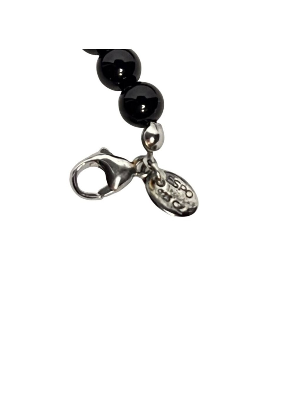Joseph Esposito Black Bead With Sterling Silver Necklace (6347) - Picture 5 of 6
